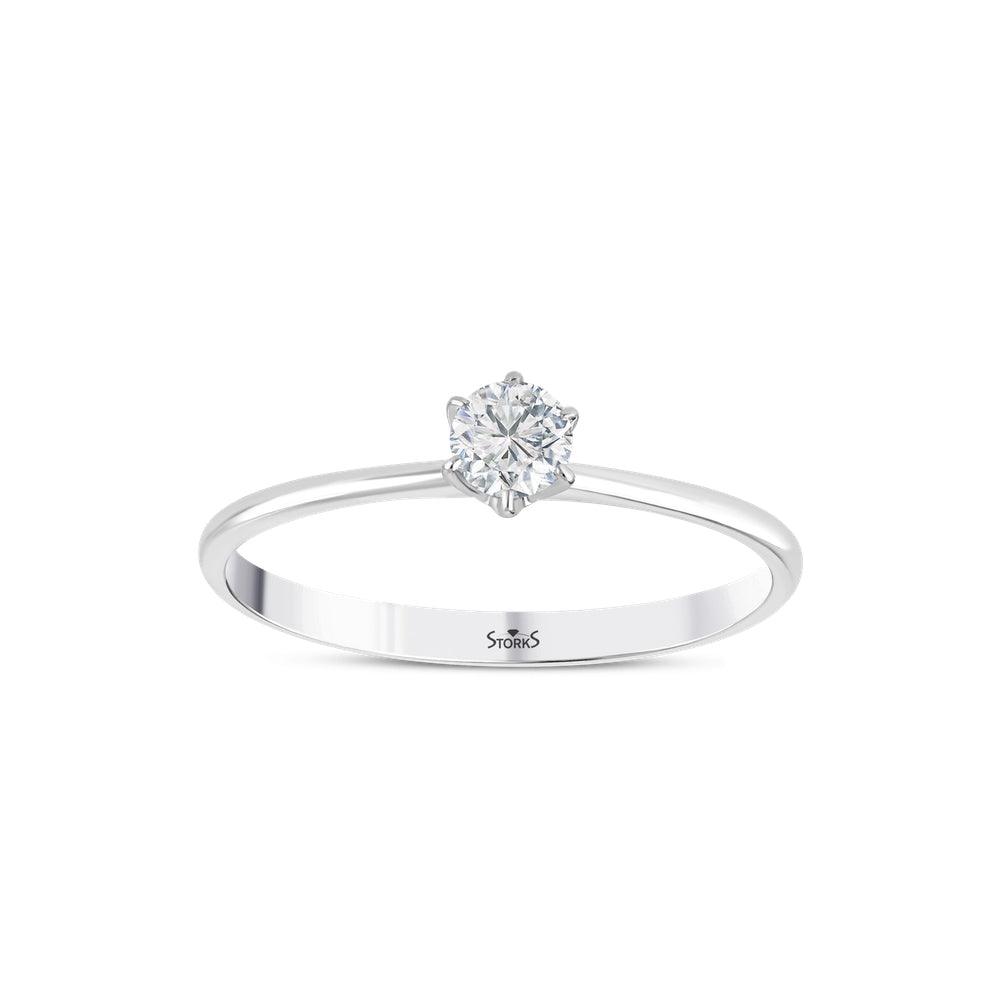 0.20 Karat Petal Tektaş Pırlanta Yüzük