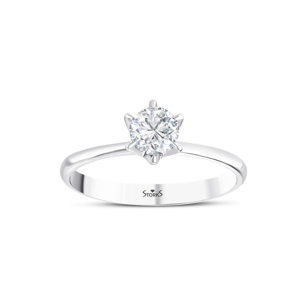 0.50 Karat Petal Tektaş Pırlanta Yüzük