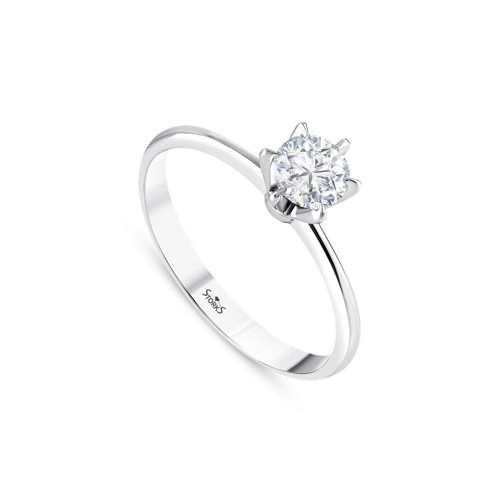 0.50 Karat Petal Tektaş Pırlanta Yüzük