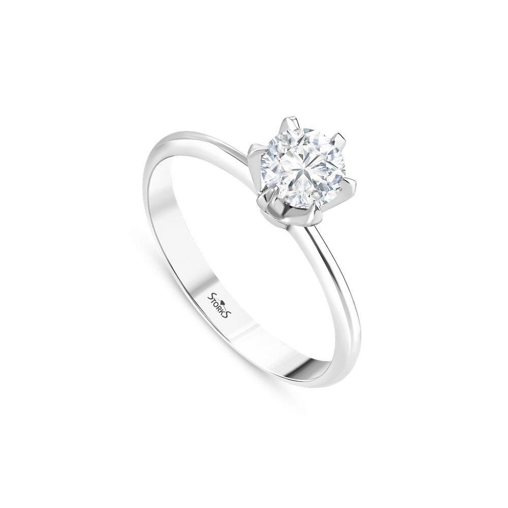 0.70 Karat Petal Tektaş Pırlanta Yüzük