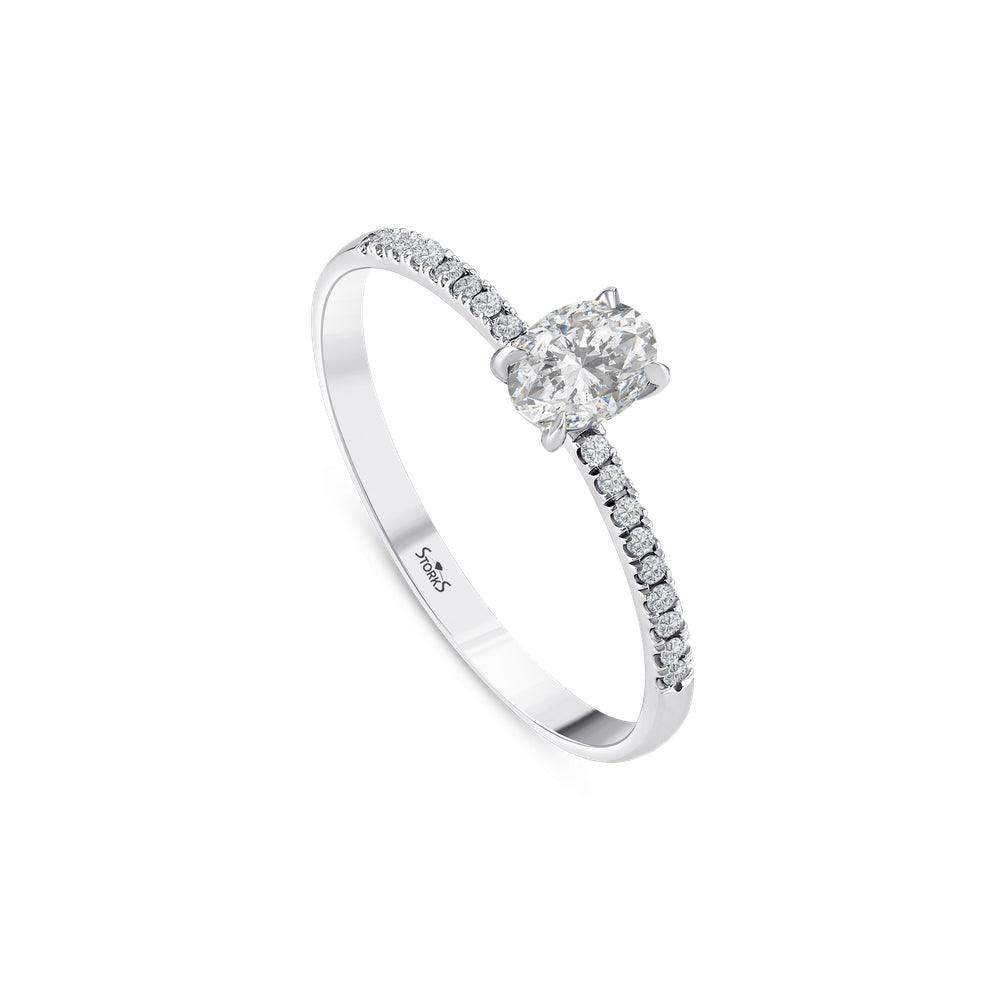0.37 Karat Oval Tektaş Pırlanta Yüzük