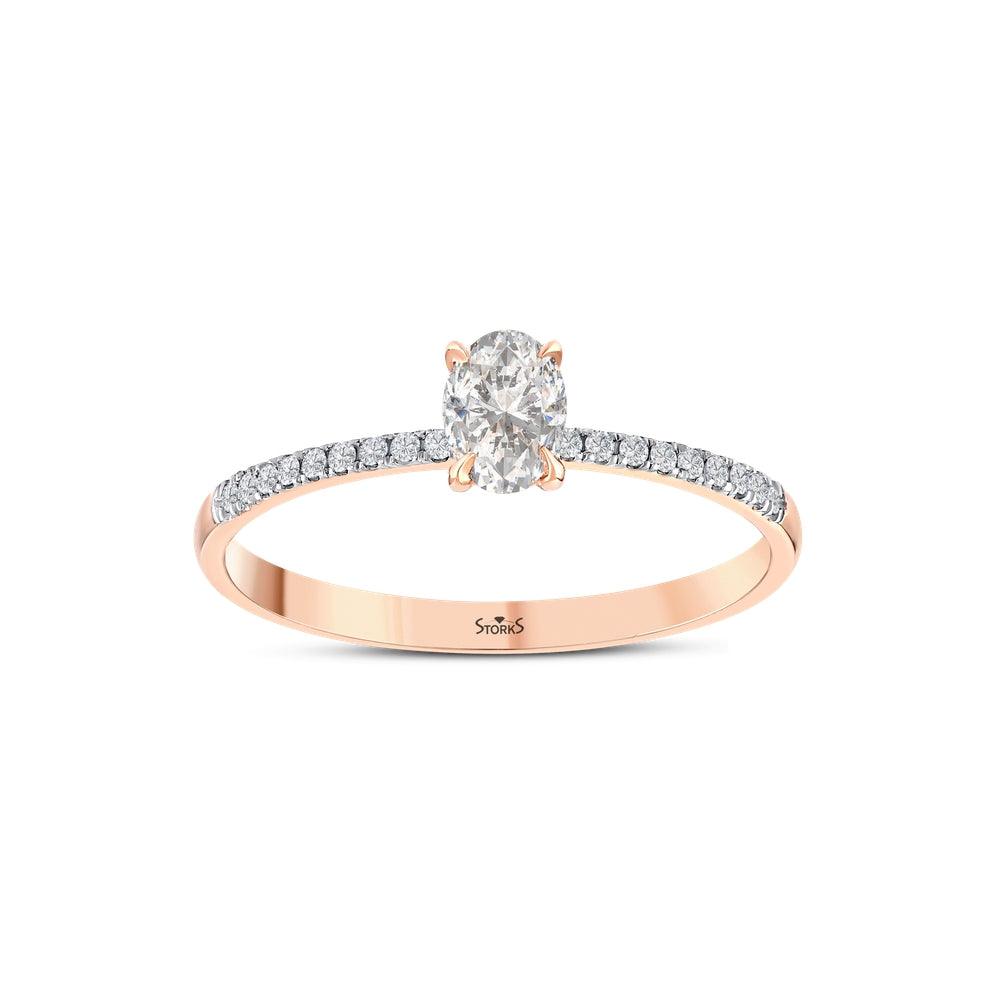 0.39 Karat Oval Pırlanta Tektaş Yüzük