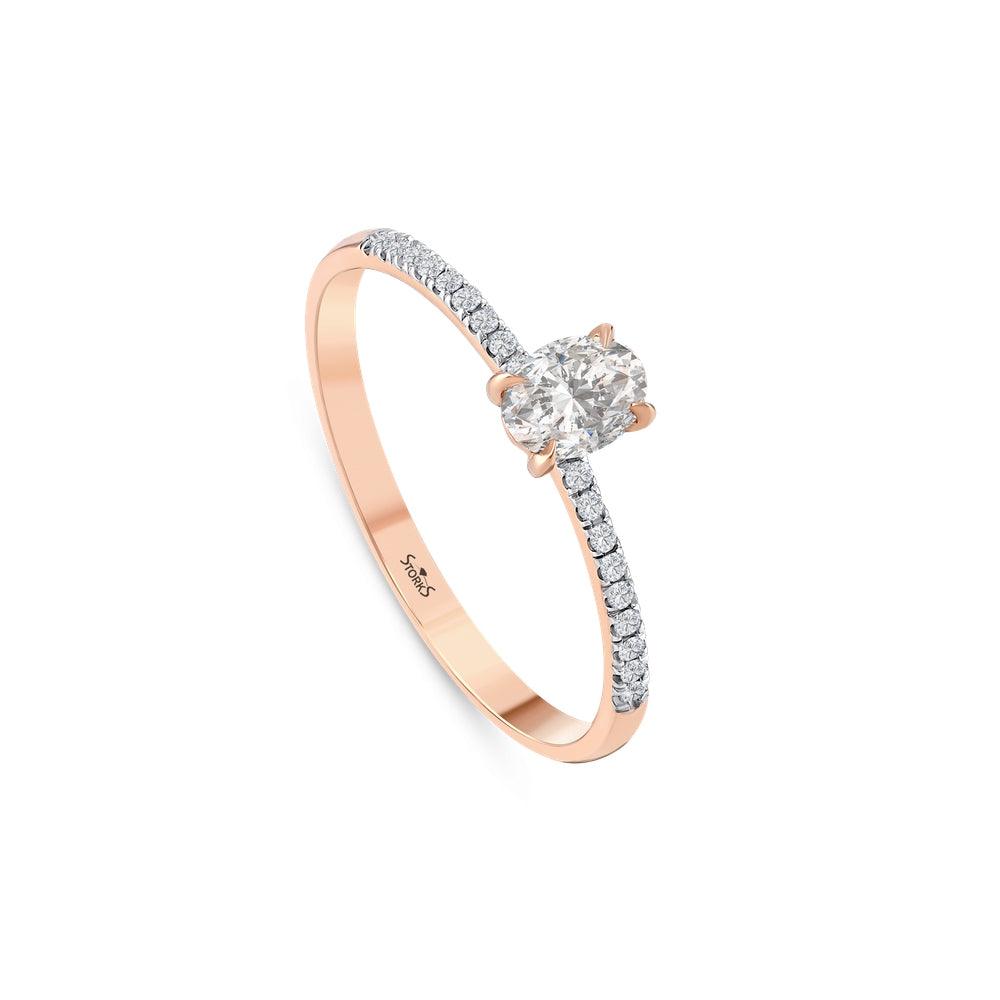 0.39 Karat Oval Pırlanta Tektaş Yüzük