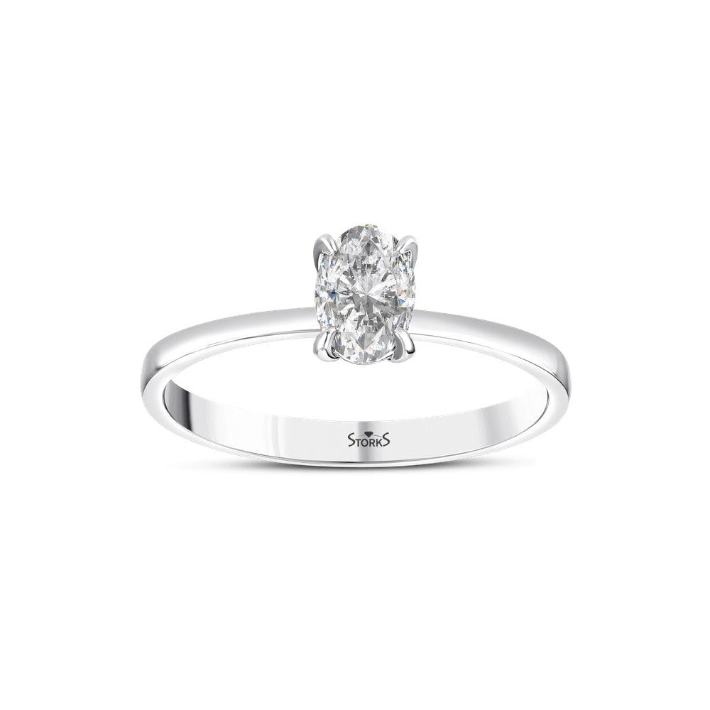 0.53 Karat Oval Tektaş Pırlanta Yüzük