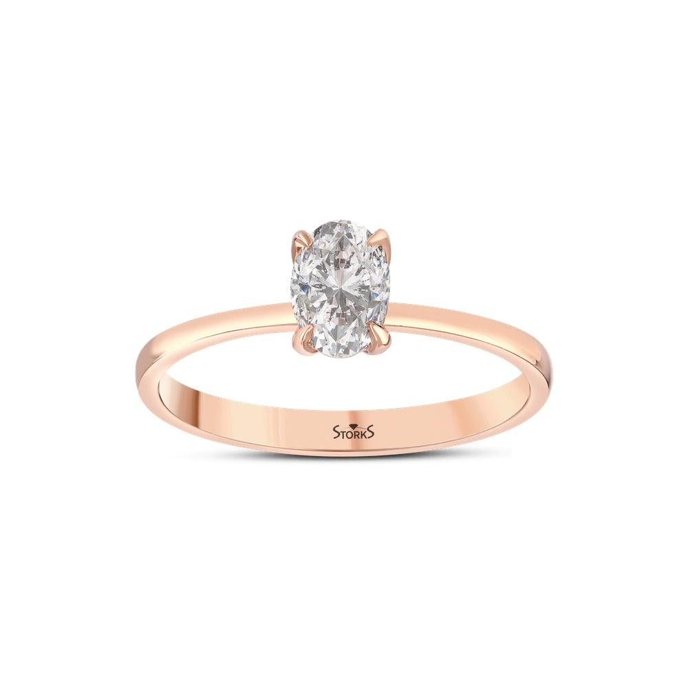0.55 Karat Oval Tektaş Pırlanta Yüzük