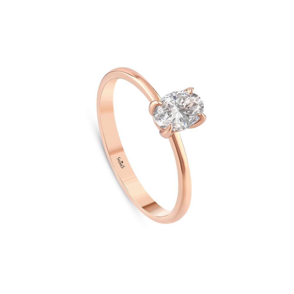 0.55 Karat Oval Tektaş Pırlanta Yüzük