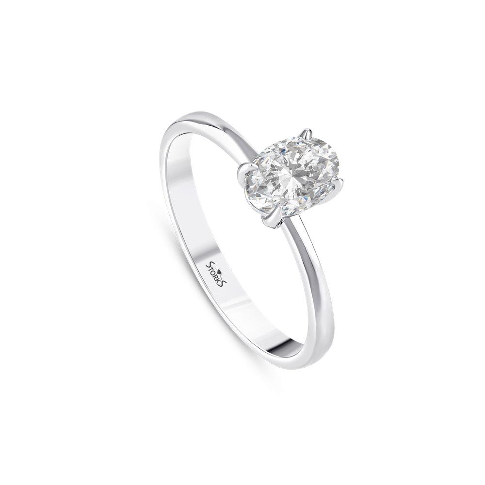 0.74 Karat Oval Pırlanta Tektaş Yüzük