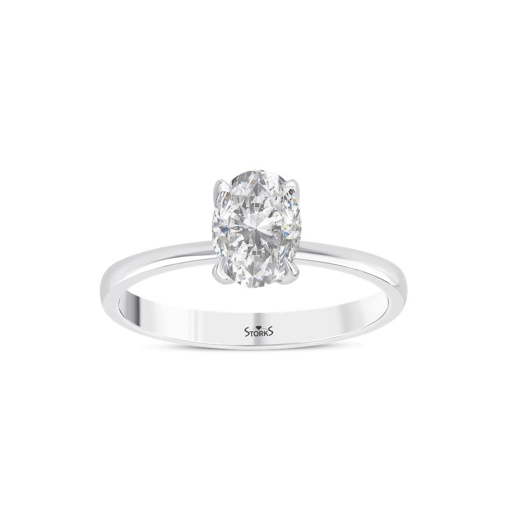 1.00 Karat Oval Tektaş Pırlanta Yüzük
