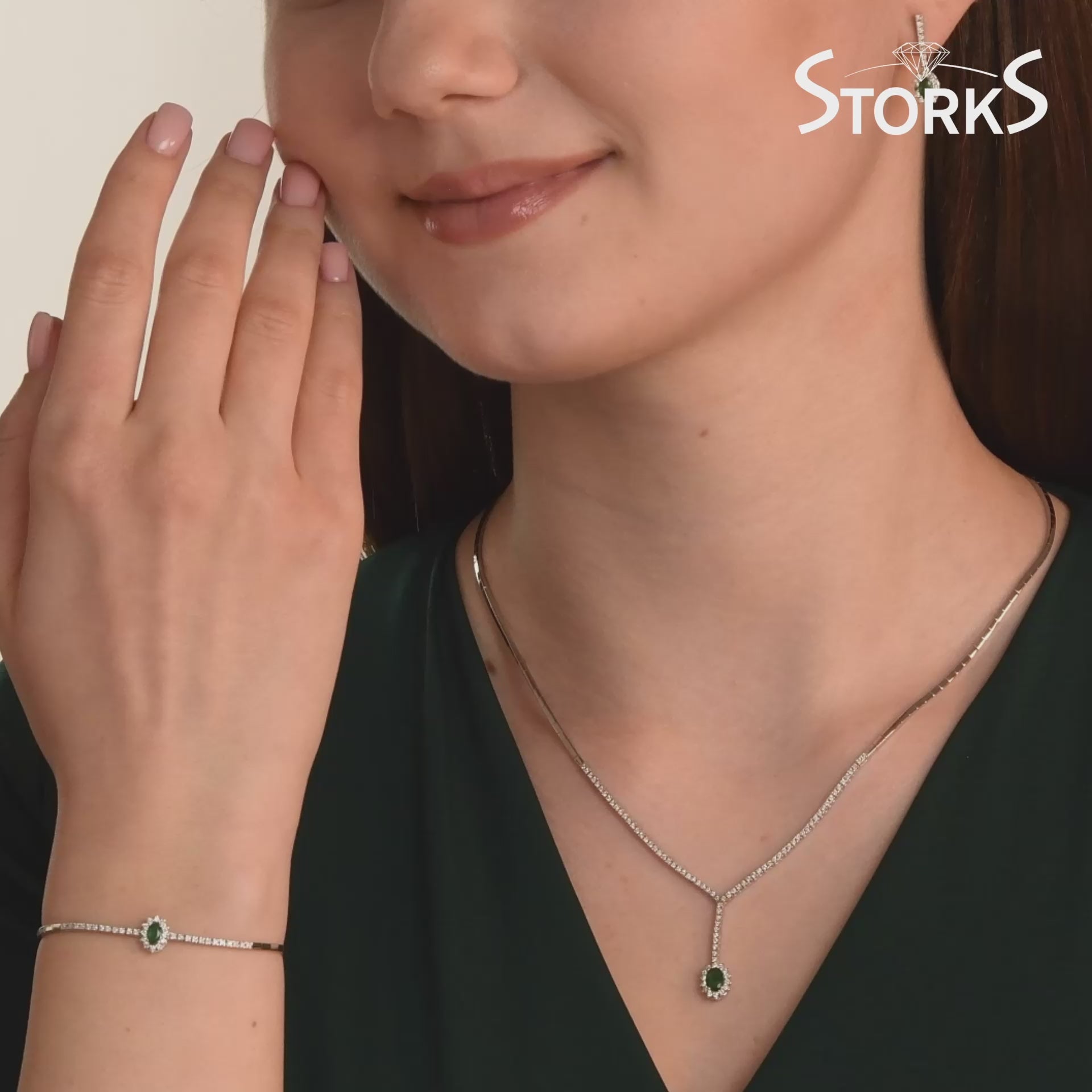 1.17 Karat Pırlantalı Doğal Zümrüt Gelin Evlilik Gerdanlık