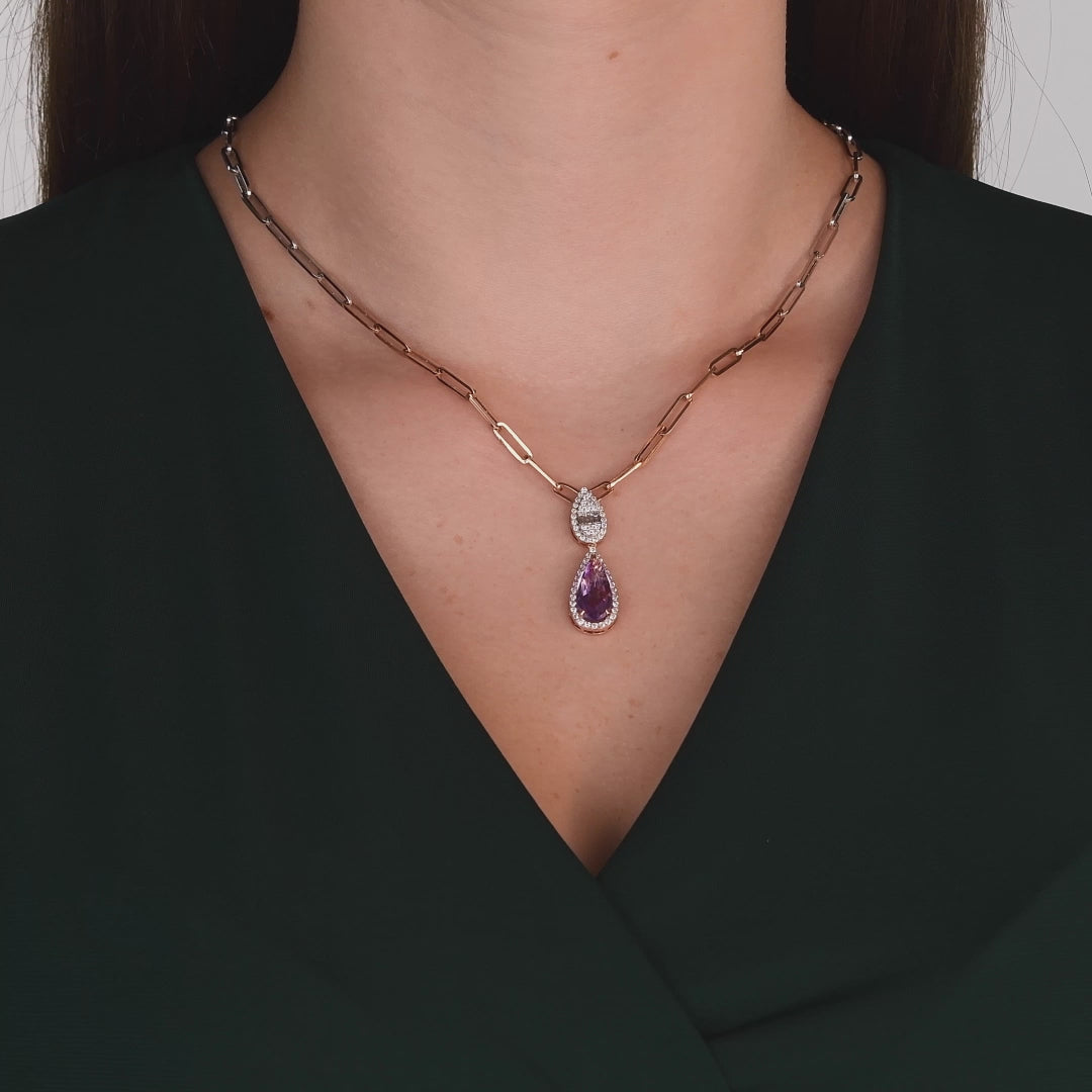 4.84 Karat Cherry Ametist Pırlanta Kolye