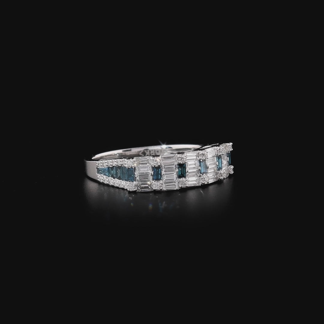 1.16 Karat Deep Blue Baget Yüzük