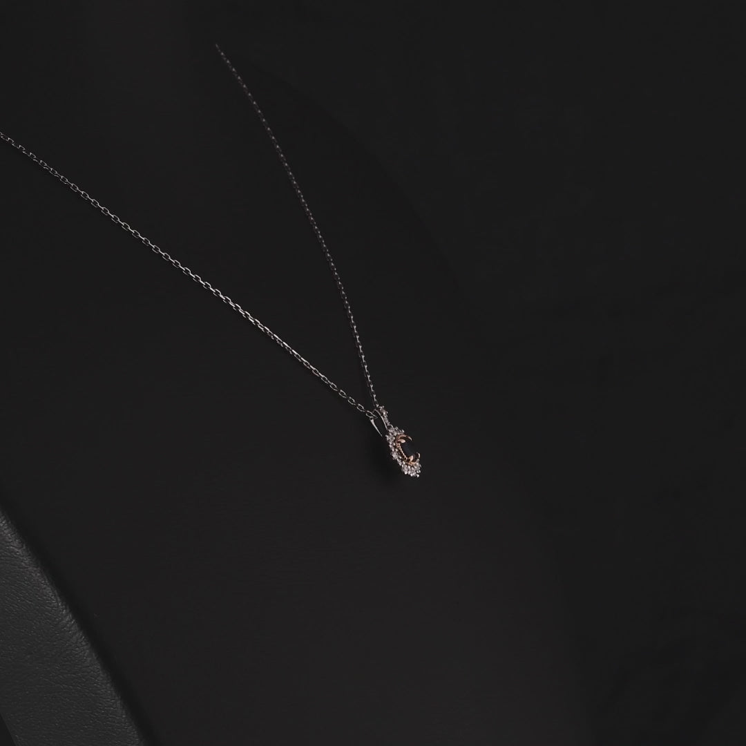0.54 Karat Laranj Safir Pırlanta Kolye