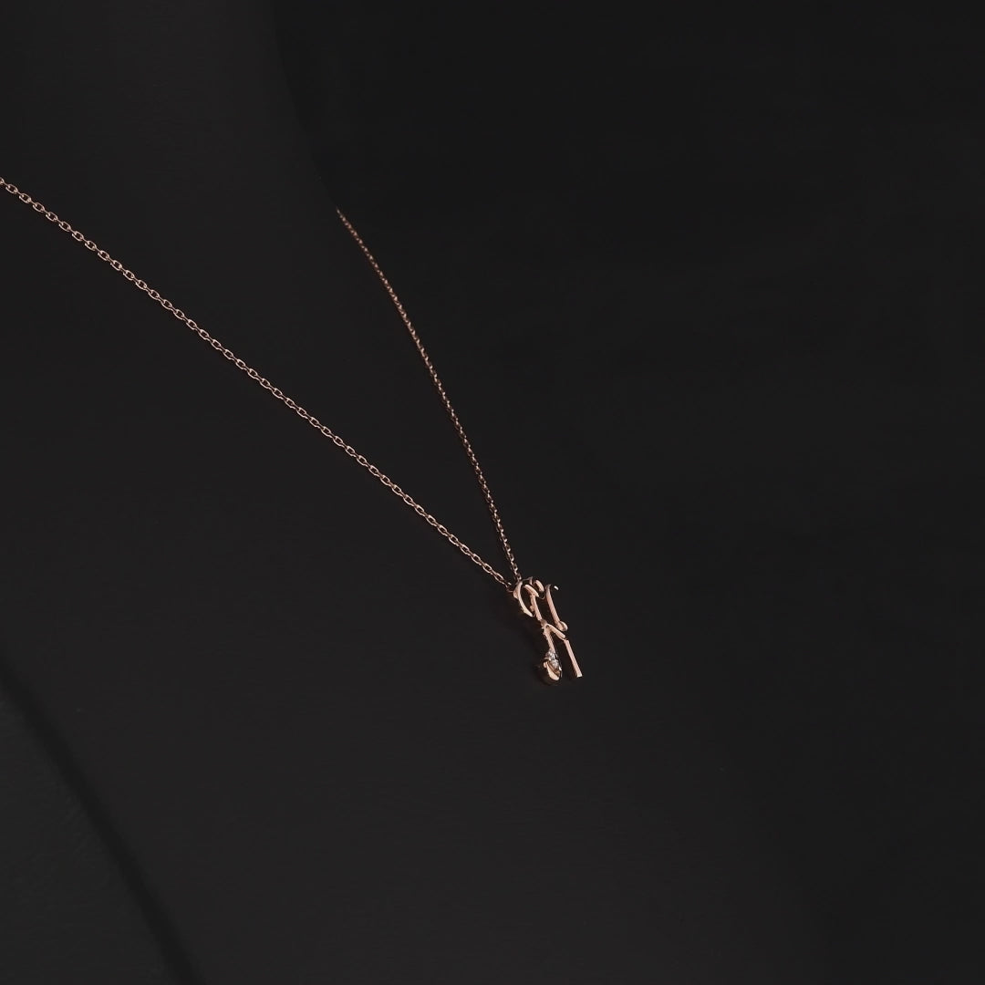 0.03 Karat Pırlanta H Harf Kolye