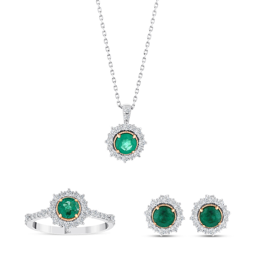 2.28 Karat Laranj Zümrüt Pırlanta Set