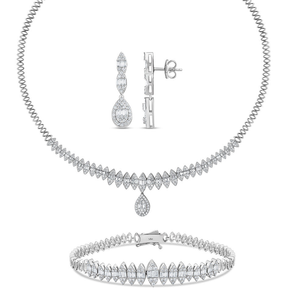 6.63 Karat Wedding Baget Pırlanta Set