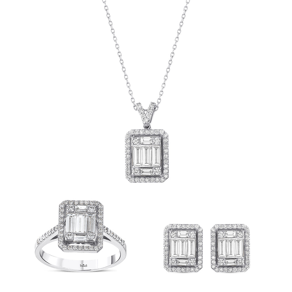 2.43 Karat Magnolia Baget Pırlanta Set