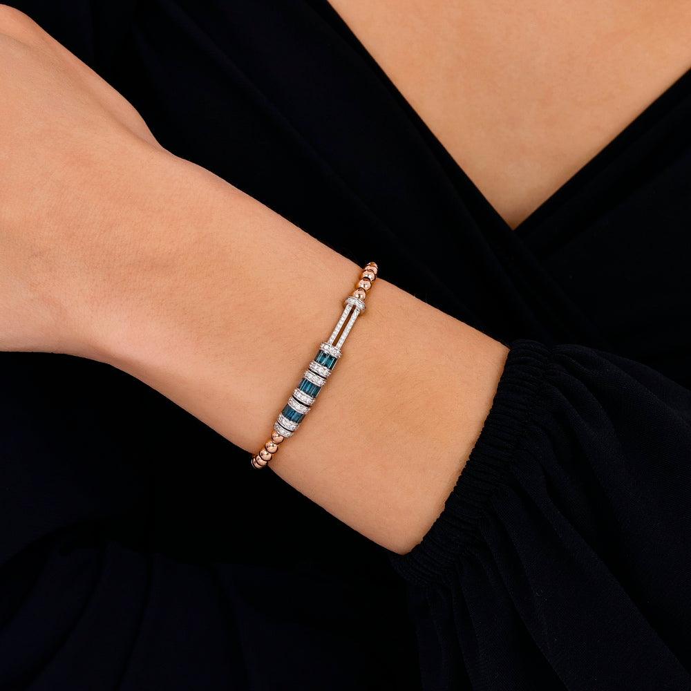 1.34 Karat Deep Blue Baget Bileklik