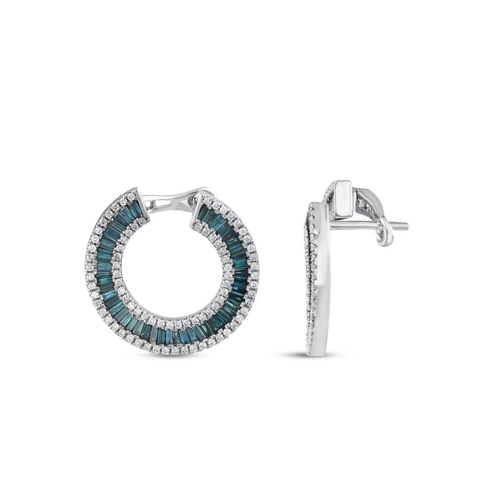 2.75 Karat Deep Blue Baget Küpe