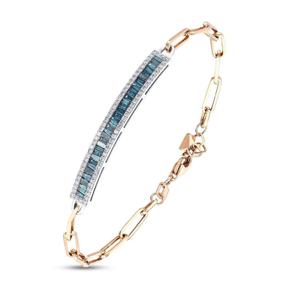 1.02 Karat Deep Blue Baget Bileklik