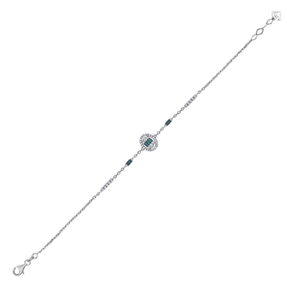 0.39 Karat Deep Blue Baget Bileklik