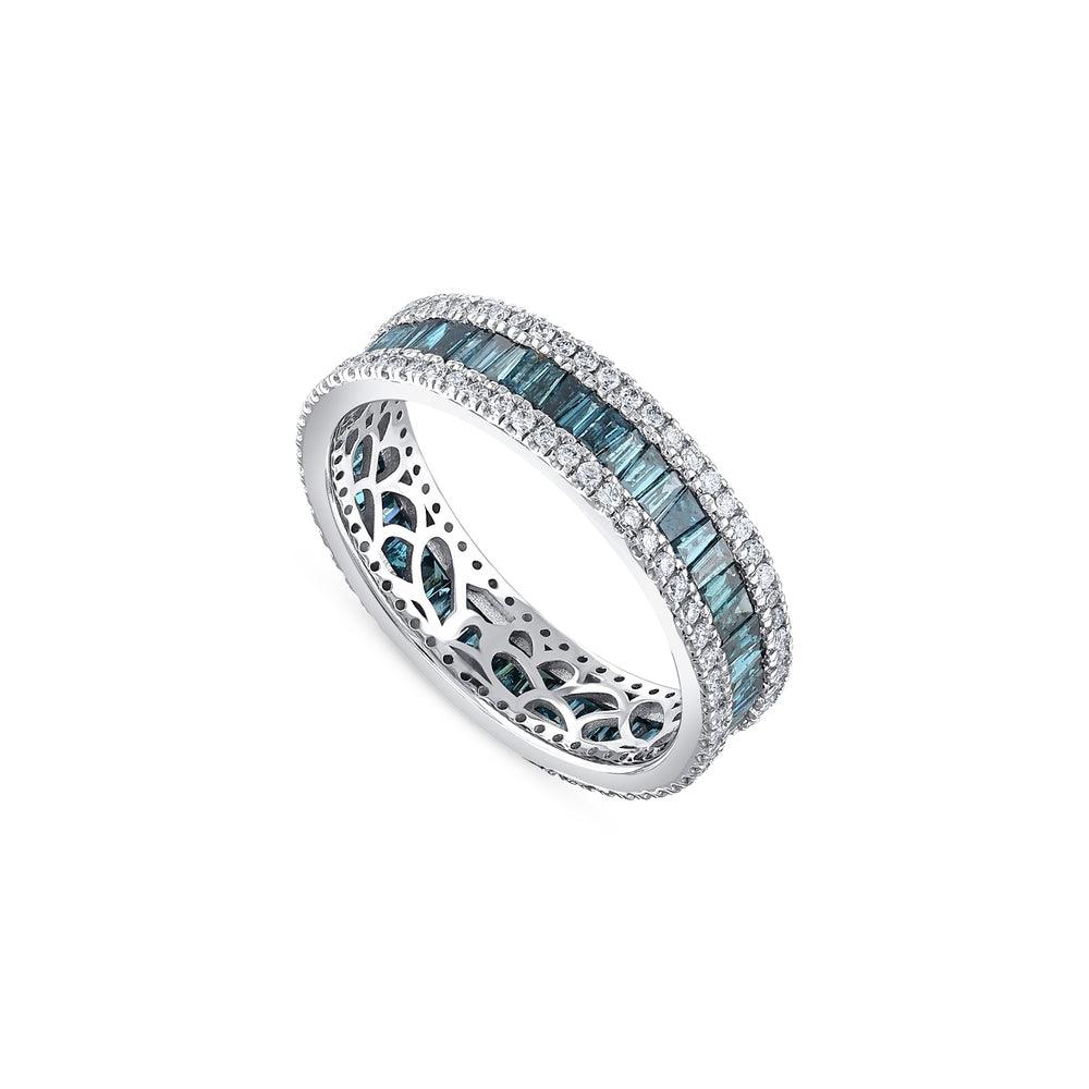 1.61 Karat Deep Blue Tamtur Baget Yüzük