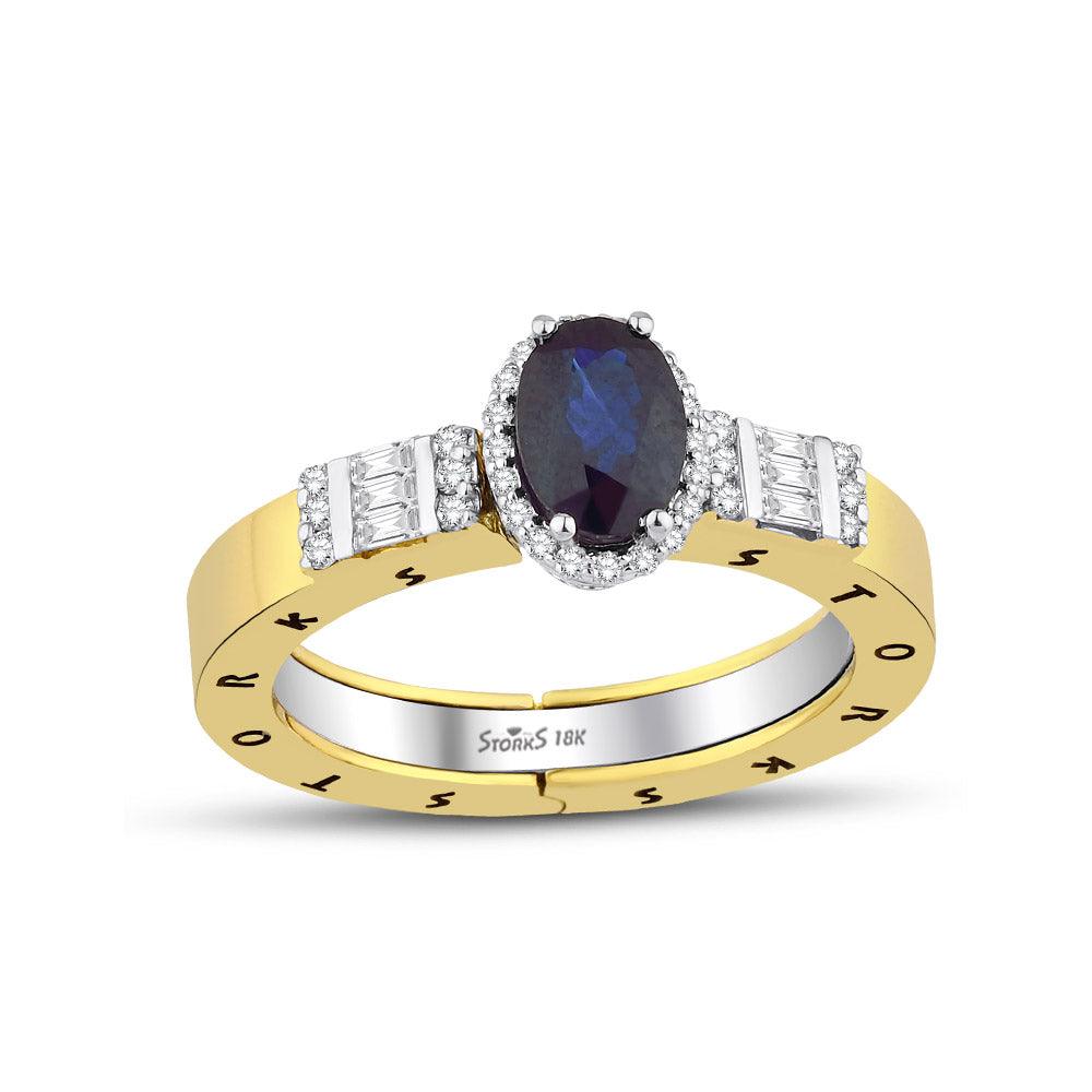 1.15 Karat Safir Pırlanta Storks Yüzük
